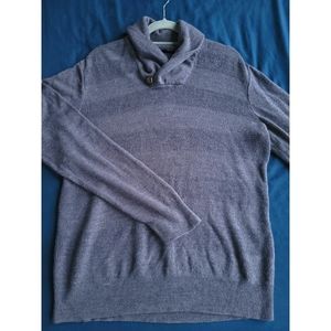 Geoffrey Beene Men's Navy Heather Cowlneck Sweater (Large)